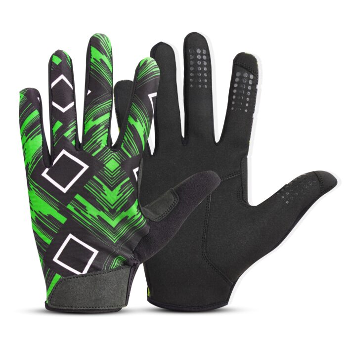 Green and black geometric design grip gloves – Verena Sports
