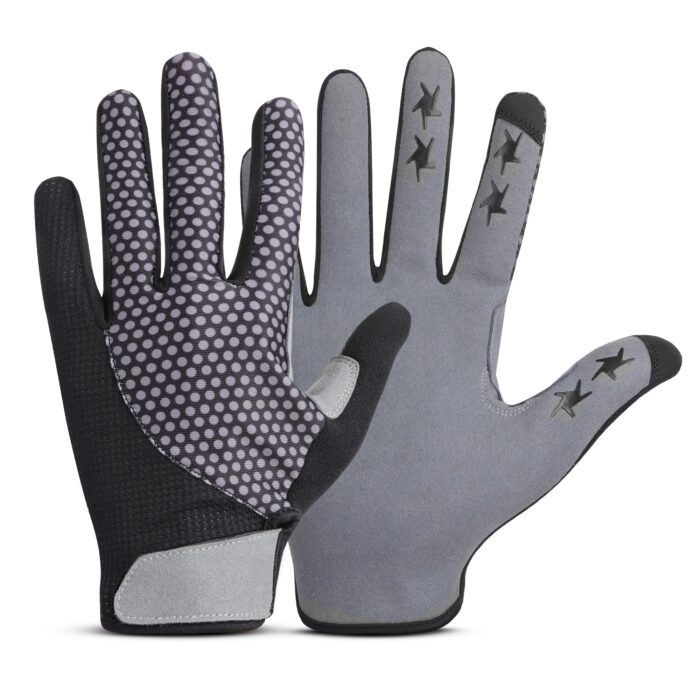 Verena gloves with star texture palm grip in black and grey