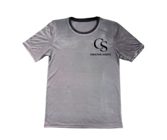 Budget grey unisex ringer t-shirt from export surplus stock – Verena Sports