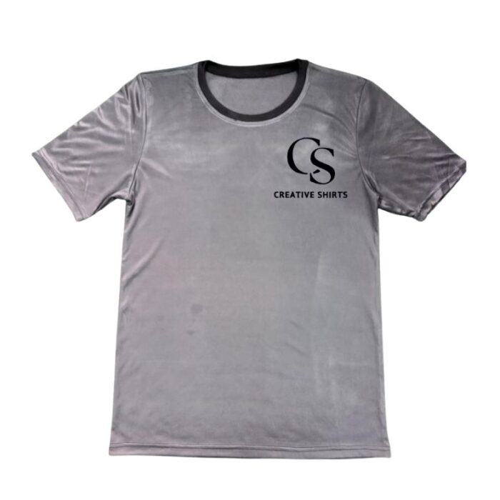 Budget grey unisex ringer t-shirt from export surplus stock – Verena Sports