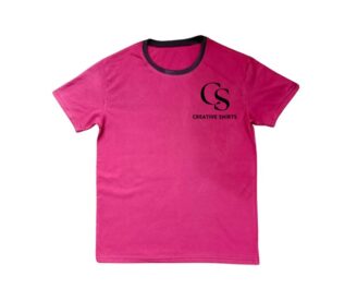 Budget-friendly unisex pink ringer T-shirt – export leftover from Verena Sports