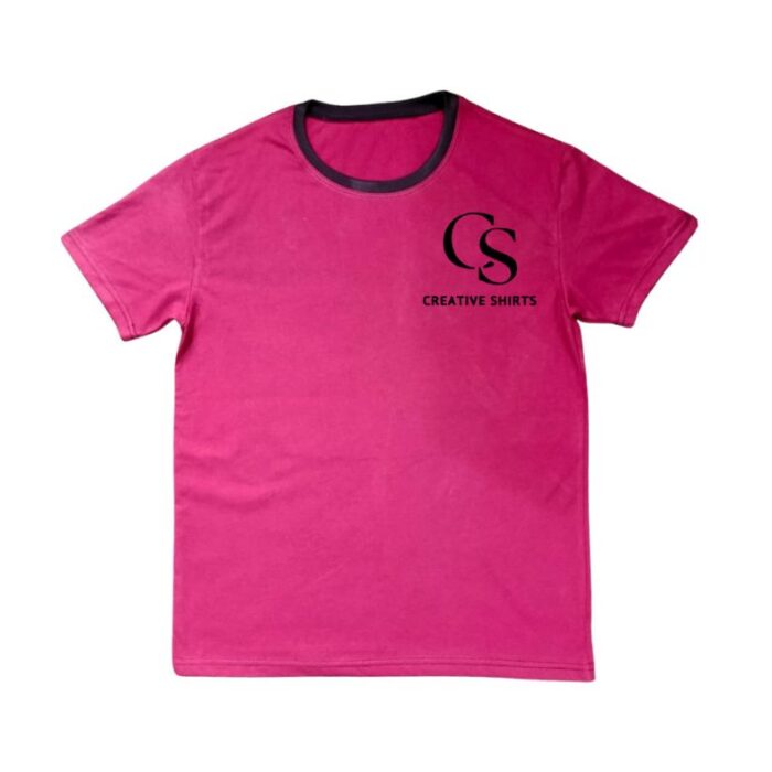 Budget-friendly unisex pink ringer T-shirt – export leftover from Verena Sports