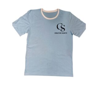 Men’s Sky Blue Ringer T-Shirt – Export Leftover from Verena Sports