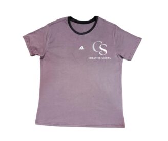 Faded purple Creative Shirts t-shirt with black neck – export surplus