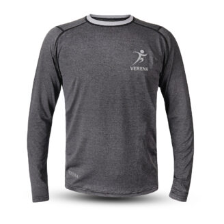 Dark grey long sleeve sports shirt with Verena logo
