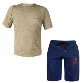 Verena Men's Desert Camo T-Shirt and Navy Training Shorts