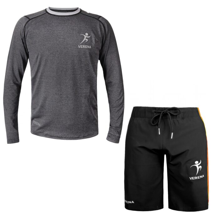 Verena Sportswear Set – Long Sleeve Performance Shirt and Athletic Shorts