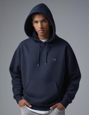 Men’s Navy Blue Pullover Hoodie