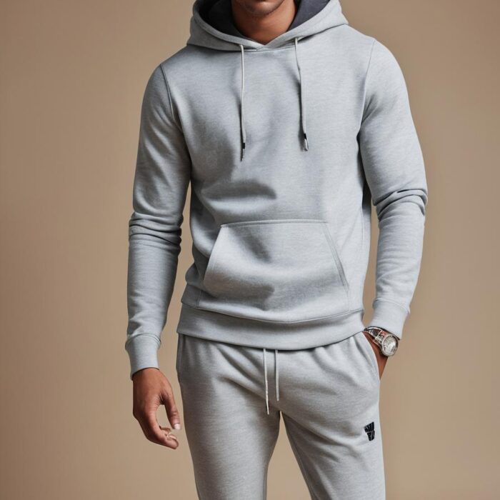 Men’s Light Grey Tracksuit with Hoodie Men’s Light Grey Tracksuit with Hoodie