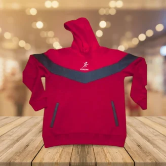 Verena Two-Tone Sports Hoodie – Black & Red