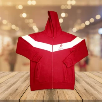 Verena Two-Tone Sports Hoodie – Red & White