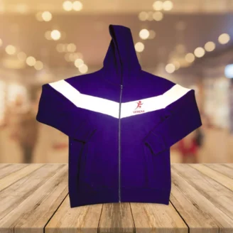 Verena Two-Tone Sports Hoodie – Purple & White