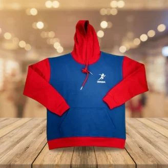 Verena Two-Tone Sports Hoodie – Red & Blue