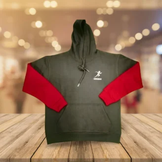 Verena Two-Tone Sports Hoodie – Black & Red