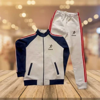 Verena Two-Tone Track Suit – White & Blue